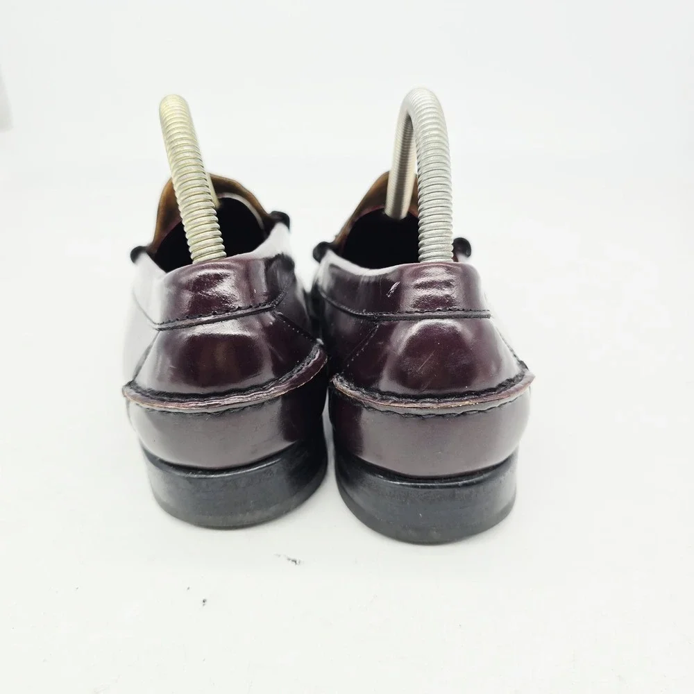LL Bean Penny Loafers Mens 7.5 D Burgundy Cordovan Leather Beefroll Oxblood